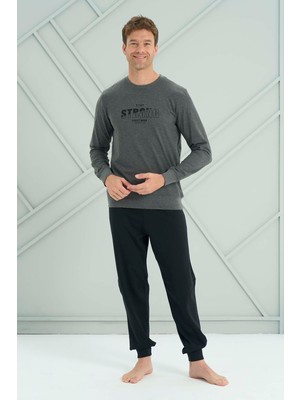 Remsa Erkek Penye Uzun Kol Pijama Takımı 2219 Antrasit
