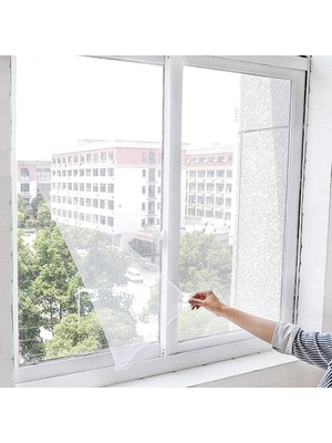 Storemax Luas Pencere Sinekliği, Çift Kanat Beyaz Tül Sineklik, Sivrisinek Ağı, Sinek Böcek Tutucu, Aparatlı Cam Sinek Teli, Montaj 150 cm