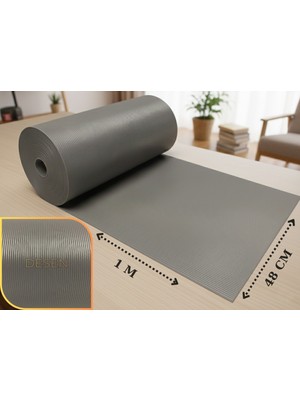 ALMITAL 48 Cm X 1 M Açık Gri Çizgi Desenli Suni Deri, Çekmece Içi Kaydırmaz Çekmece Halısı, raf örtüsü