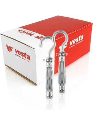 Vesta Htm Açık Kanca Alçıpan Dübeli 4X46 50'li Paket | Metal Kancalı Askı Dübeli