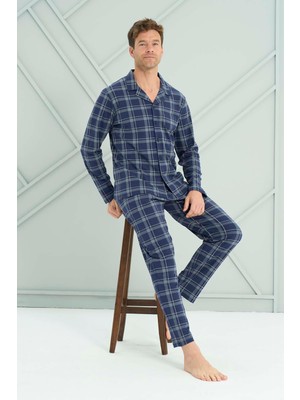Remsa Erkek Penye Uzun Kol Pijama Takımı 2226 LACIVERT06