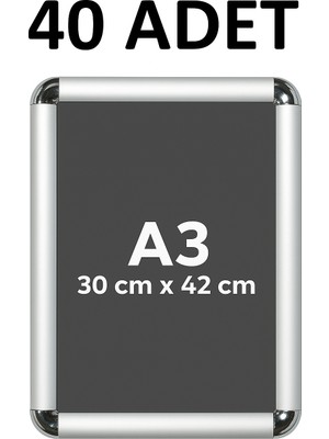 OfisDS 40 Adet A3 Alüminyum Çerçeve Rondo Köşe Aç Kapa Açılır Kapanır