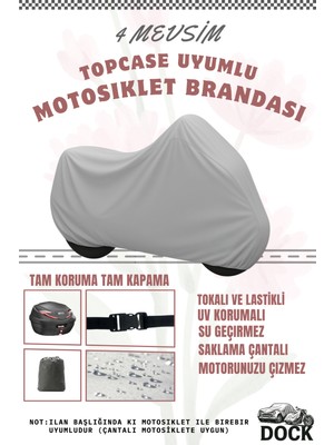Dock Gri Yuki QM50QT-6E Snoopy Çanta Uyumlu Motosiklet Brandası(4 Mevsim)