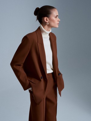 Dilvin 60767 Blazer Ceket-Kiremit