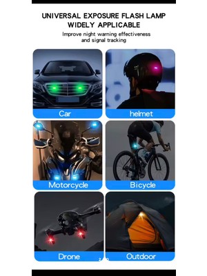 Zigver Kablosuz LED Flaşörlü Araba Dekor Atmosfer Lambası 8 Renkli Şarj Edilebilir LED Işıklar Çarpışma Önleyici LED Uyarı Lambası