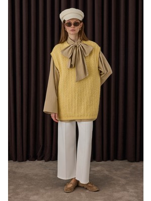 HE-QA Bisiklet Yaka Süveter Soft Sarı