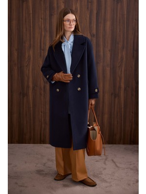 HE-QA Kolu Apolet Detaylı Kaban Lacivert