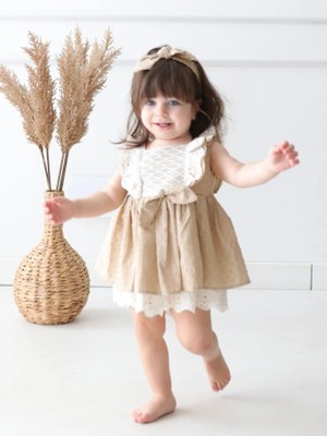 Aysskids Lema Bandanalı Kız Bebek Elbise