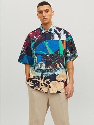 Jack&jones Belmont Aop Erkek Desenli Gömlek 12233559-BLK