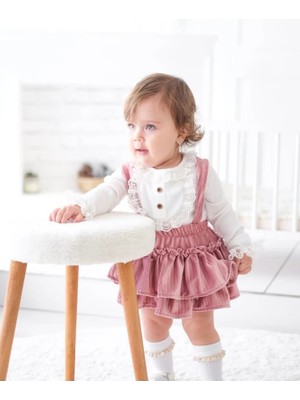 Aysskids Linda Kız Bebek Salopet Takımı Kloş Kalıp Günlük Kullanım İçin Şık Tasarım