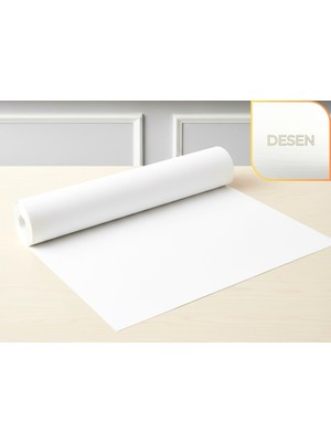 ALMITAL 48 cm x 5 metre - BEYAZ, KUMAŞ DESENLİ SUNİ DERİ Çekmece İçi Kaydırmaz Halı , raf örtüsü