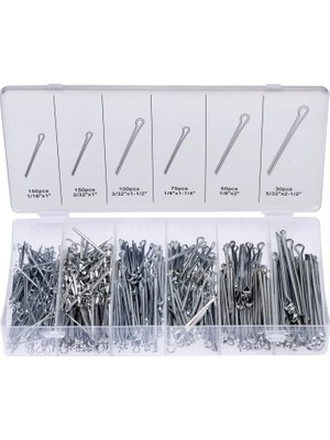 Storemax 50454A Pim Çeşitleri | 555 Parça | Çinko Kaplama Üstün Kalite | Çelik Bölünmüş Pin Bağlantı Elemanı Klipsleri | Düz Tokalar | Pimleri Veya Somunlarını Yerinde Tutar