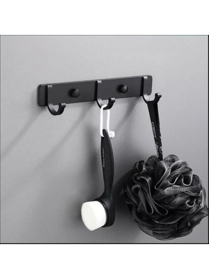 Storemax Kendinden Yapışkanlı 3'lü Askılık Mat Siyah