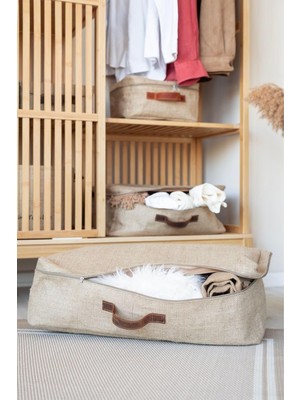 Storemax Bee Büyük Boy Jüt Altı Yastık Yorgan Kazak Hurcu 60 x 18 x 45 cm