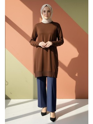 Modarte Yanları Düğme Detaylı Şık Tunik