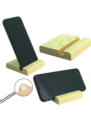 Storemax CT8008 Telefon Standı Masaüstü Ahşap Kaymaz Taban Pedli (8CMX8CMX1,6CM) Dizi, Film, Video, Görüntülü Sohbet Vb. Için Dik ve Yan Kullanımlı Telefon Tutucu Ahşap Stand