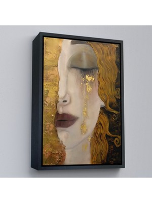 Oxyteez Ahşap Çerçeveli Gustav Klimt - Altın Gözyaşları TABLOSU-7319
