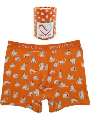 GOST LİRİA - Silver Cat Desenli Erkek Boxer