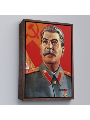Oxyteez Ahşap Çerçeveli Joseph Stalin Rusya ve Sovyetler Birliği Sscb TABLO-7683