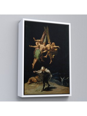 Oxyteez Ahşap Çerçeveli Francisco Goya - Witches Flight Cadıların Uçusu TABLOSU-7794