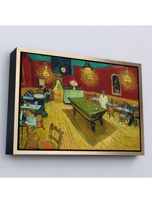 Oxyteez Ahşap Çerçeveli Vincent Van Gogh - Gece Kahvesi Tablosu - The Night CAFE-7161