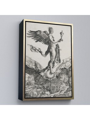 Oxyteez Ahşap Çerçeveli Albrecht Dürer - Nemesis TABLOSU-7362
