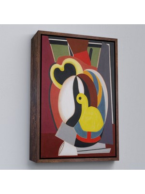 Oxyteez Ahşap Çerçeveli Auguste Herbin - Soyut Sanat Kompozisyon TABLOSU-8102