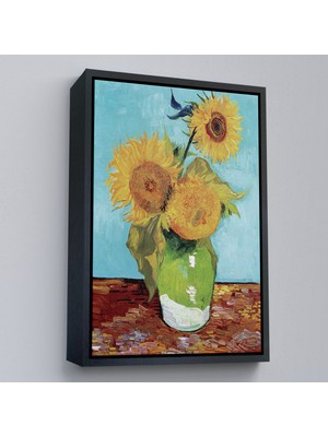 Oxyteez Ahşap Çerçeveli Vincent Van Gogh - Ayçiçekleri TABLO-7464
