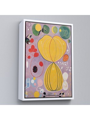 Oxyteez Ahşap Çerçeveli Hilma Af Klint - Renkli Soyut TABLO-7315