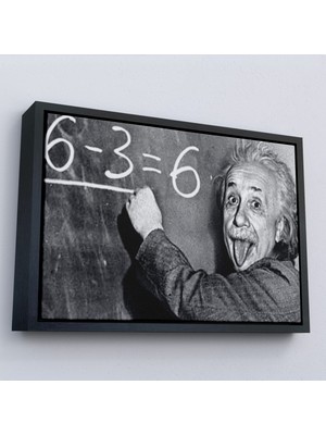Oxyteez Ahşap Çerçeveli Albert Einstein TABLOSU-7246