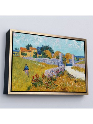 Oxyteez Ahşap Çerçeveli Vincent Van Gogh Provence’de Çiftlik Evi TABLO-7168
