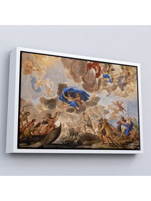 Oxyteez Ahşap Çerçeveli Floransa, Italya Palazzo Medici'nin Tavan Panoramik Görünüm TABLOSU-7239