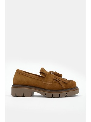 Nilufarr Jeremy Taba Süet Hakiki Deri Kadın Loafer