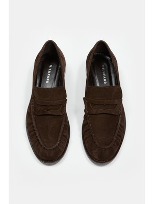 Nilufarr Elwira Acı Kahve Süet Hakiki Deri Kadın Loafer