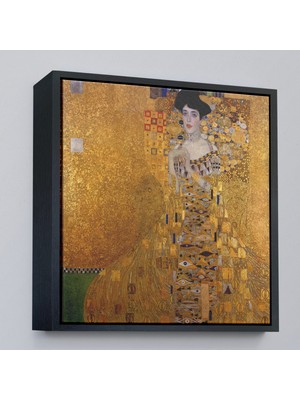 Oxyteez Ahşap Çerçeveli Gustav Klimt Adele Bloch'un Altın Kadın TABLOSU-8324