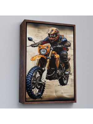 Oxyteez Ahşap Çerçeveli Cros Motor Sürücüsü TABLOSU-7898