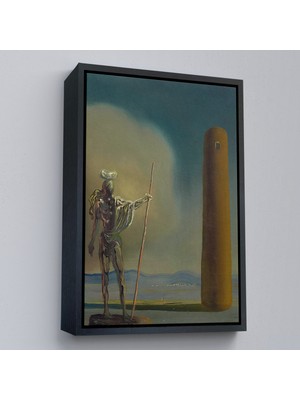 Oxyteez Ahşap Çerçeveli Salvador Dali - Kuledeki Şövalye Tablosu - Le Cavalier A La TOUR-7399
