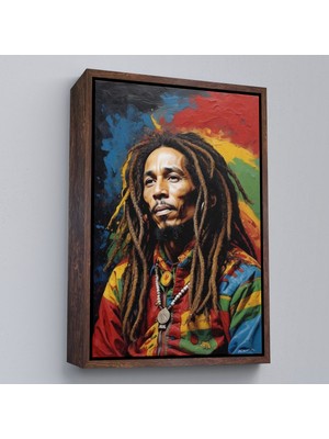 Oxyteez Ahşap Çerçeveli Bob Marley TABLOSU-7892