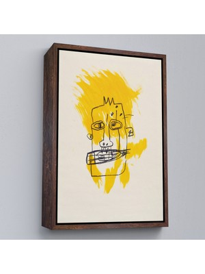 Oxyteez Ahşap Çerçeveli Jean-Michel Basquiat - Sarı Saçlı Isimsiz TABLO-7440