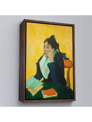 Oxyteez Ahşap Çerçeveli Vincent Van Gogh - Kitaplarla Madame Ginoux TABLOSU-7448