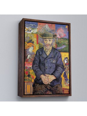 Oxyteez Ahşap Çerçeveli Vincent Van Gogh - Père Tanguy’un Portresi TABLO-7459