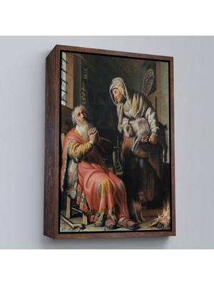 Oxyteez Ahşap Çerçeveli Rembrandt - Tobit ve Anna Çocuk Ile Birlikte TABLO-7439