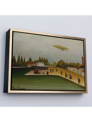 Oxyteez Ahşap Çerçeveli Henri Rousseau -Tokyo Japonya Quai D'ıvry TABLO-7112