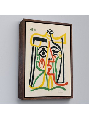 Oxyteez Ahşap Çerçeveli Pablo Picasso - Jacqueline'in Hasır Şapkalı TABLO-7419