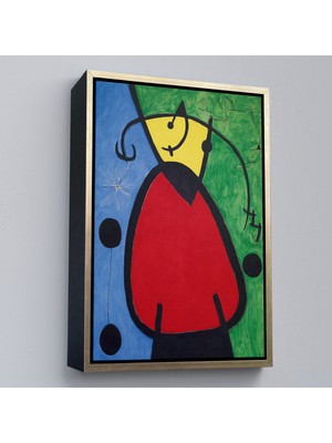 Oxyteez Ahşap Çerçeveli Joan Miro - Suyut Kadın TABLOSU-7299