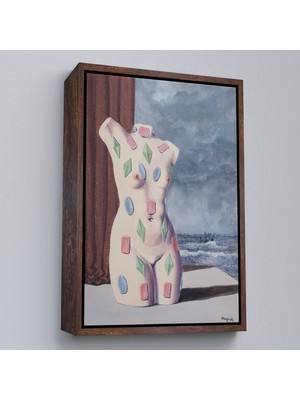 Oxyteez Ahşap Çerçeveli Rene Magritte - Su Damlası TABLOSU-7345