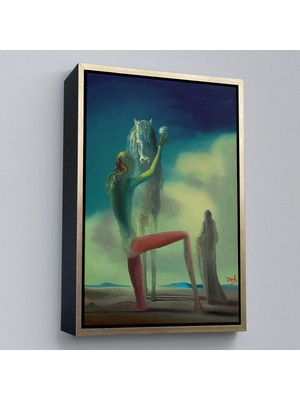 Oxyteez Ahşap Çerçeveli Salvador Dali - Ölüm Şövalyesi Tablosu - Chevalier De La MORT-7400