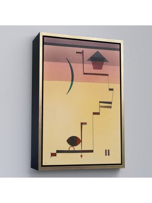 Oxyteez Ahşap Çerçeveli Wassily Kandinsky - Eckig Açısal TABLO-7490