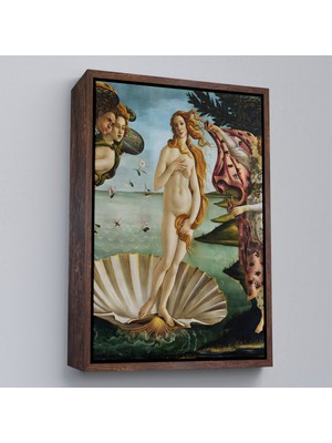 Oxyteez Ahşap Çerçeveli Sandro Botticelli, Venüs'ün Doğuşu Tablosu - The Birth Of VENUS-8109