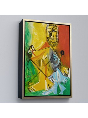 Oxyteez Ahşap Çerçeveli Pablo Picasso - Adam ve Çocuk Tablosu - Homme Et ENFANT-7328